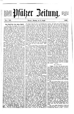 Pfälzer Zeitung Samstag 14. August 1869