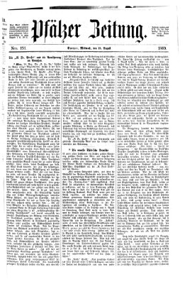 Pfälzer Zeitung Mittwoch 18. August 1869