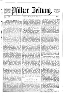 Pfälzer Zeitung Samstag 11. September 1869