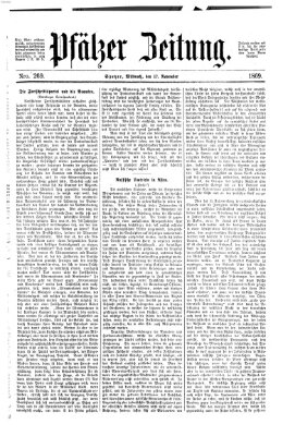 Pfälzer Zeitung Mittwoch 17. November 1869