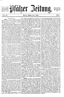 Pfälzer Zeitung Montag 21. März 1870