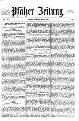 Pfälzer Zeitung Donnerstag 14. April 1870