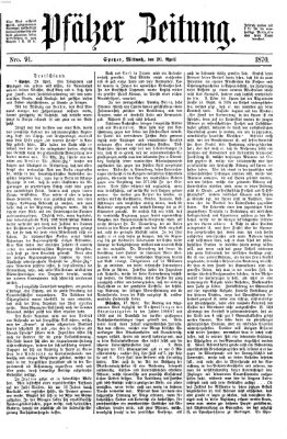 Pfälzer Zeitung Mittwoch 20. April 1870