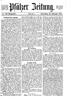Pfälzer Zeitung Donnerstag 22. September 1870