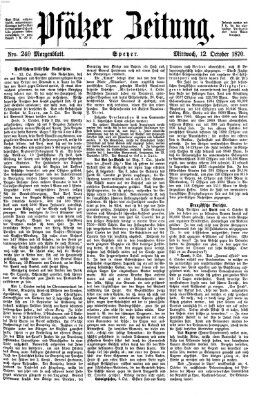 Pfälzer Zeitung Mittwoch 12. Oktober 1870