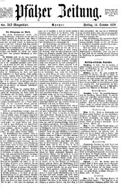Pfälzer Zeitung Freitag 14. Oktober 1870