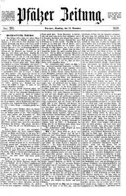 Pfälzer Zeitung Samstag 12. November 1870