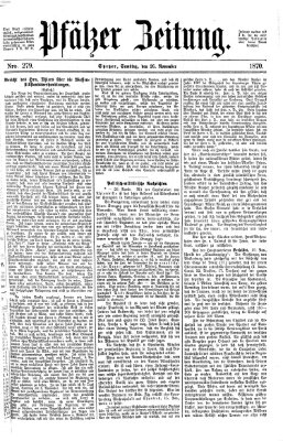 Pfälzer Zeitung Samstag 26. November 1870