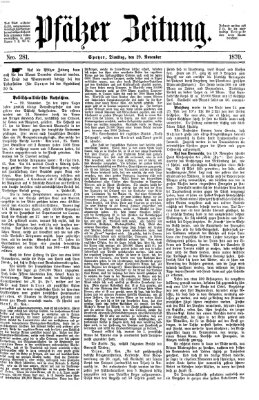 Pfälzer Zeitung Dienstag 29. November 1870