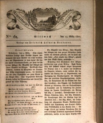 Regensburger Zeitung Mittwoch 13. März 1822