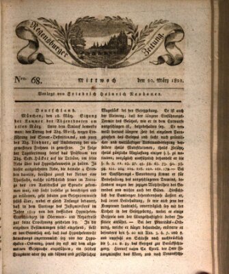 Regensburger Zeitung Mittwoch 20. März 1822