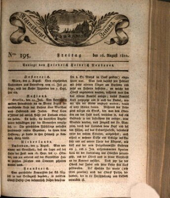 Regensburger Zeitung Freitag 16. August 1822