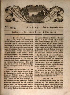 Regensburger Zeitung Freitag 20. September 1822
