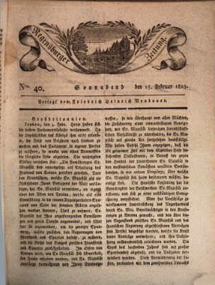 Regensburger Zeitung Samstag 15. Februar 1823
