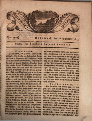 Regensburger Zeitung Mittwoch 10. September 1823
