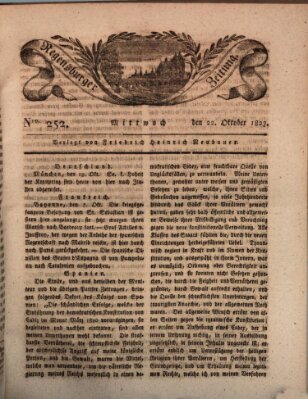 Regensburger Zeitung Mittwoch 22. Oktober 1823