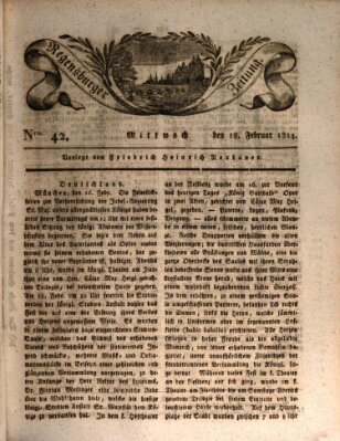Regensburger Zeitung Mittwoch 18. Februar 1824