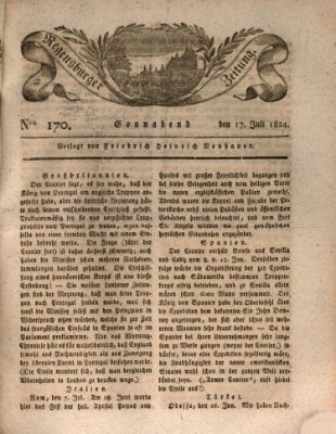 Regensburger Zeitung Samstag 17. Juli 1824