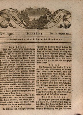 Regensburger Zeitung Dienstag 10. August 1824