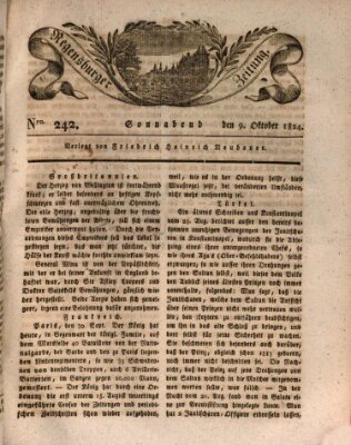 Regensburger Zeitung Samstag 9. Oktober 1824