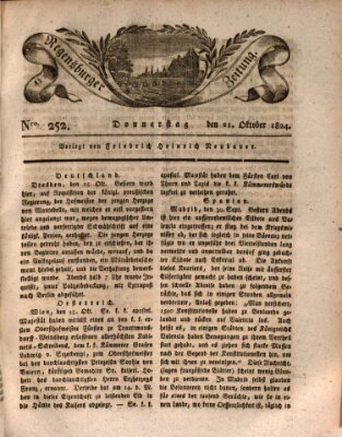 Regensburger Zeitung Donnerstag 21. Oktober 1824