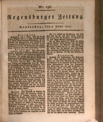 Regensburger Zeitung Donnerstag 9. Juni 1825