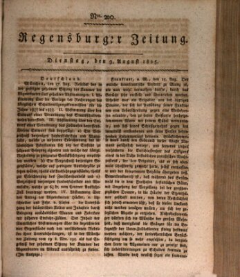 Regensburger Zeitung Dienstag 23. August 1825