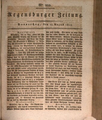 Regensburger Zeitung Donnerstag 25. August 1825