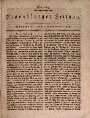 Regensburger Zeitung Mittwoch 7. September 1825