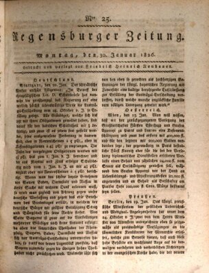 Regensburger Zeitung Montag 30. Januar 1826
