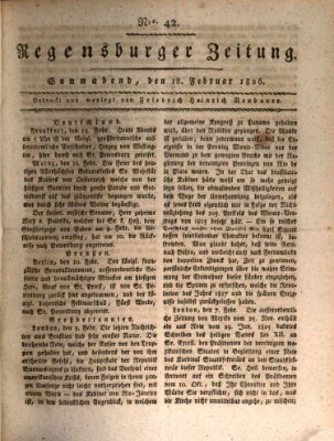Regensburger Zeitung Samstag 18. Februar 1826