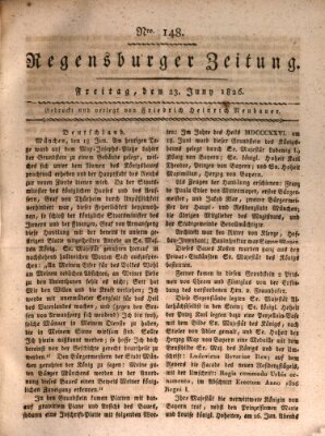 Regensburger Zeitung Freitag 23. Juni 1826