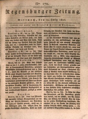 Regensburger Zeitung Mittwoch 19. Juli 1826