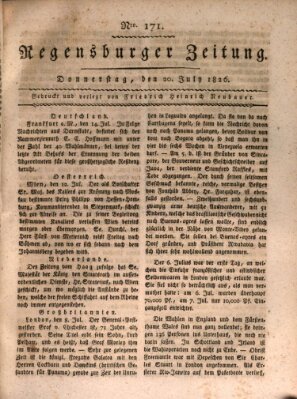 Regensburger Zeitung Donnerstag 20. Juli 1826