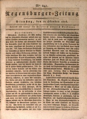 Regensburger Zeitung Dienstag 10. Oktober 1826