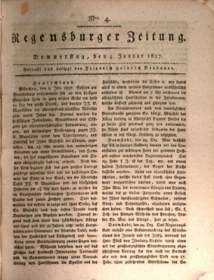 Regensburger Zeitung Donnerstag 4. Januar 1827