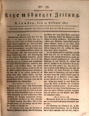 Regensburger Zeitung Dienstag 13. Februar 1827