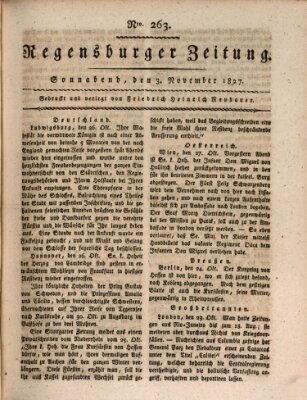 Regensburger Zeitung Samstag 3. November 1827