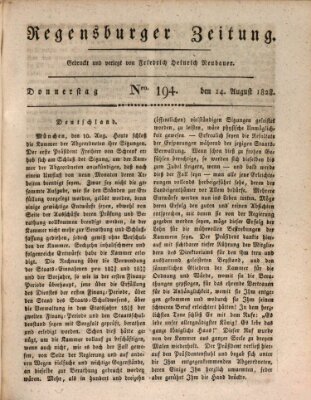 Regensburger Zeitung Donnerstag 14. August 1828