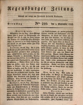 Regensburger Zeitung Dienstag 2. September 1828