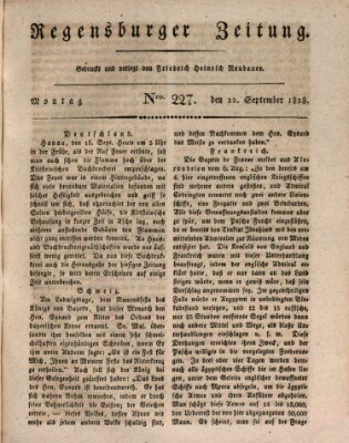 Regensburger Zeitung Montag 22. September 1828