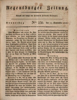 Regensburger Zeitung Donnerstag 25. September 1828