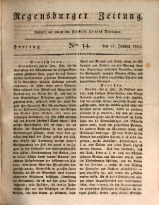 Regensburger Zeitung Freitag 16. Januar 1829