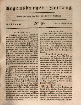 Regensburger Zeitung Mittwoch 4. März 1829