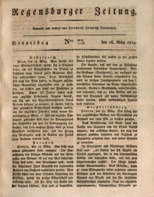 Regensburger Zeitung Donnerstag 26. März 1829