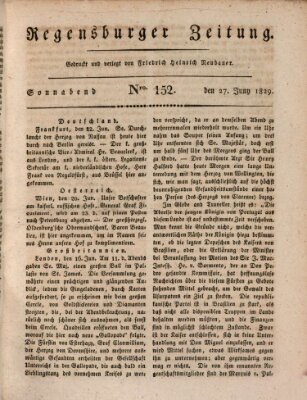 Regensburger Zeitung Samstag 27. Juni 1829