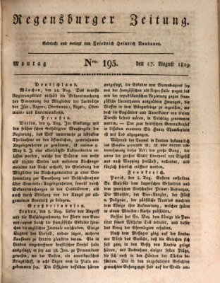 Regensburger Zeitung Montag 17. August 1829