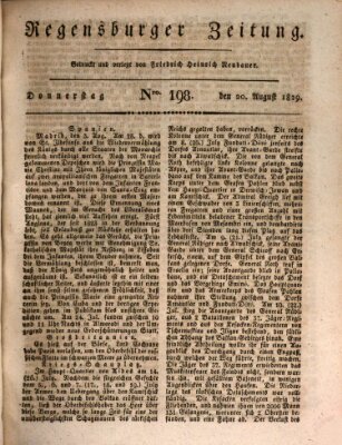 Regensburger Zeitung Donnerstag 20. August 1829