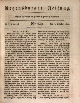 Regensburger Zeitung Mittwoch 7. Oktober 1829