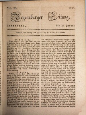 Regensburger Zeitung Samstag 30. Januar 1830
